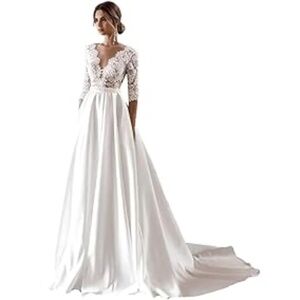 Vintage Style Lace Long Sleeve Wedding Dress